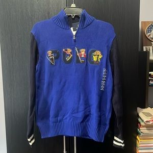 Big Boys Polo Bear Ralph Lauren quarter zip sweater